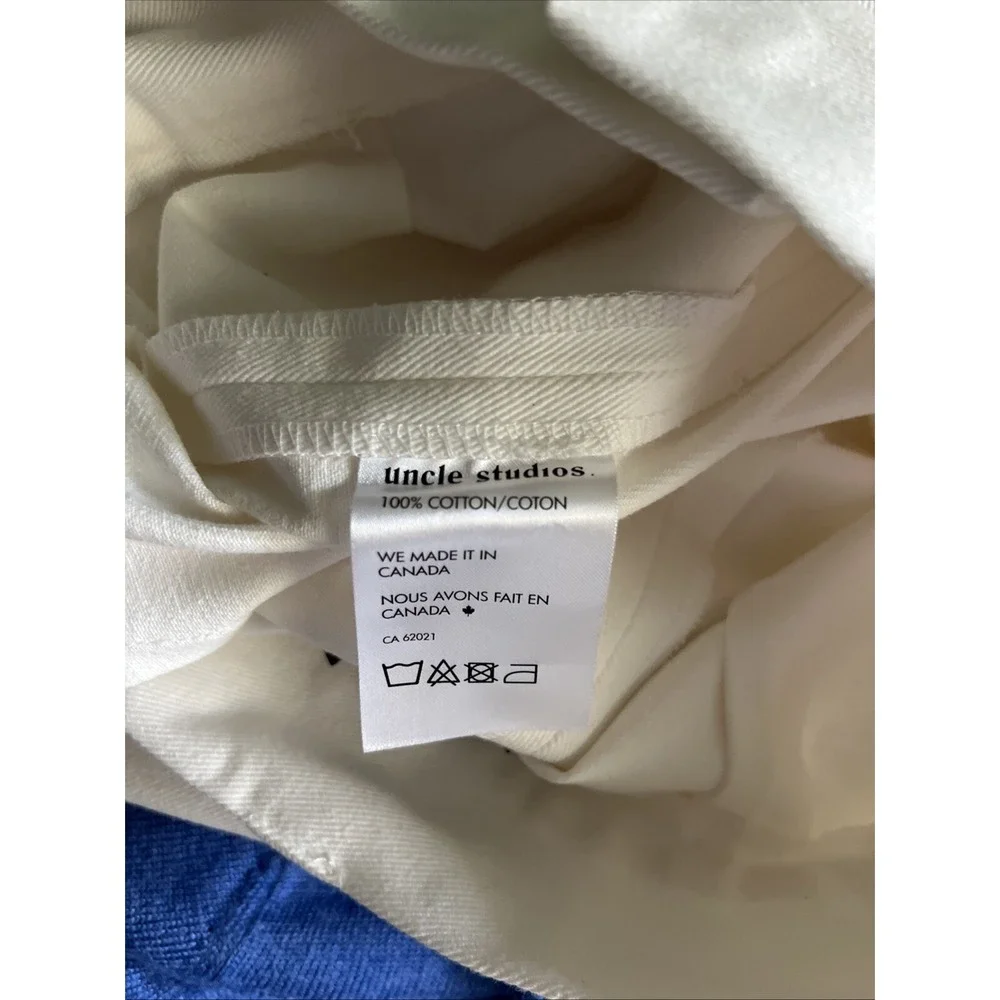 Uncle Studios Cotton Twill Pleated Trouser Pants Size XS NWT Ivory